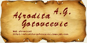 Afrodita Gotovčević vizit kartica